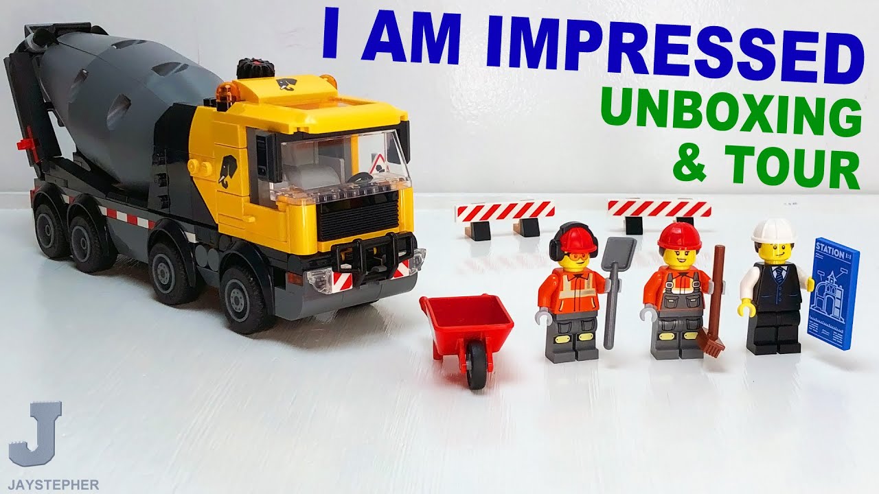 Распаковка, обзор и демонстрация бетономешалки LEGO City 2026 (номер 60478).
