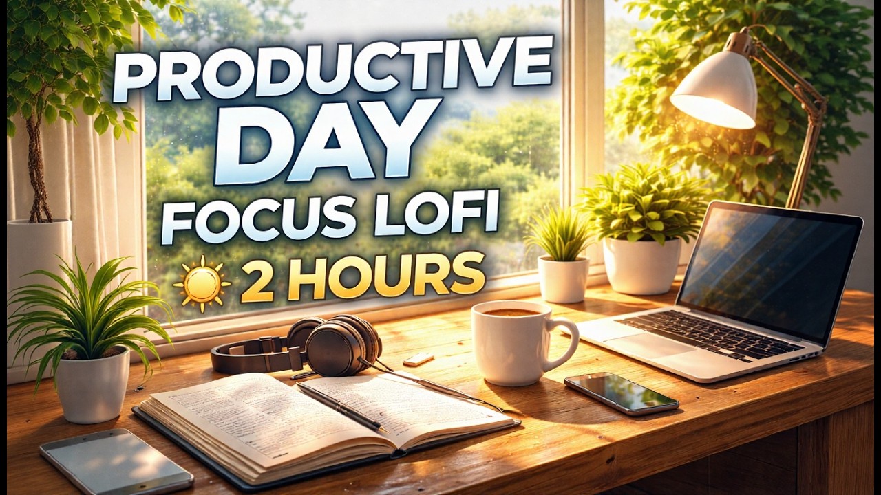 Productive Day Focus Lofi ☀️ | 2 Hours Study & Work Music (No Distractions)