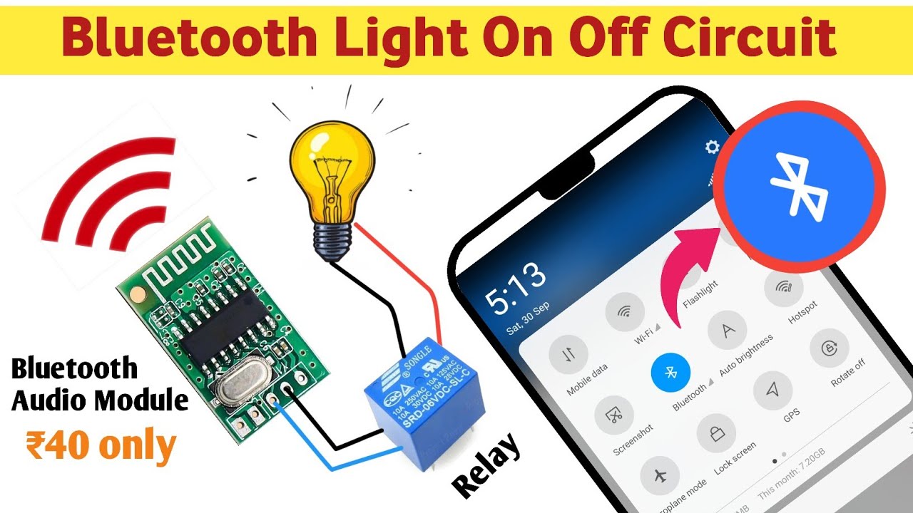 bluetooth on off switch circuit using Bluetooth Audio Module| No Arduino | No HC-05 |science project