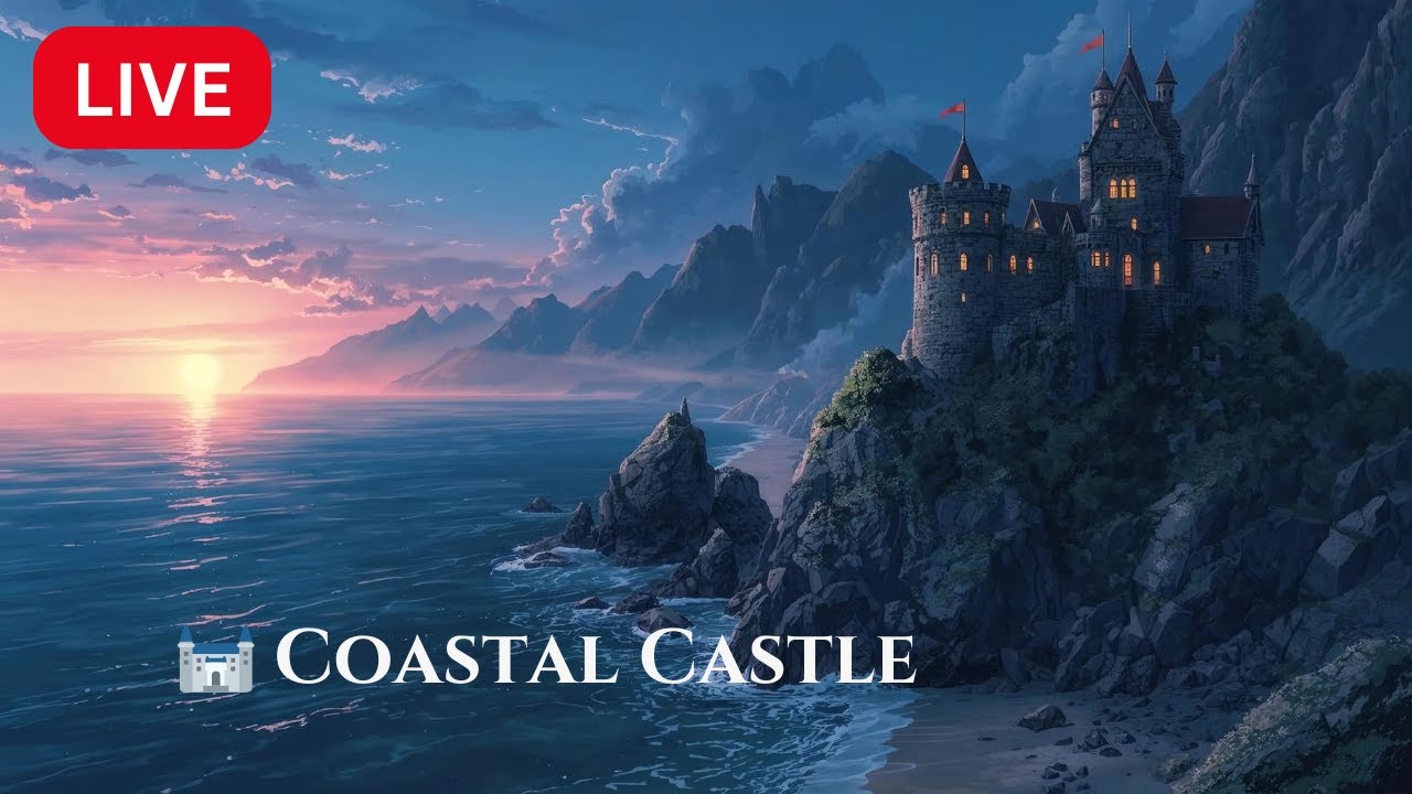 Sunset Over the Coastal Kingdom 🌅🏰 | Medieval Seaside Ambience 🌊