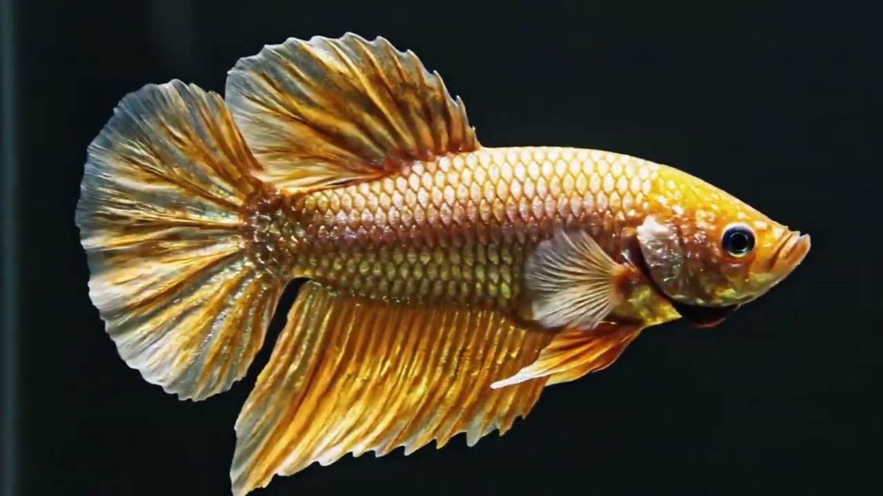 Beautiful Betta Fish 4K 🌑 2 Hours of Music for Sleep, Meditation & Reading