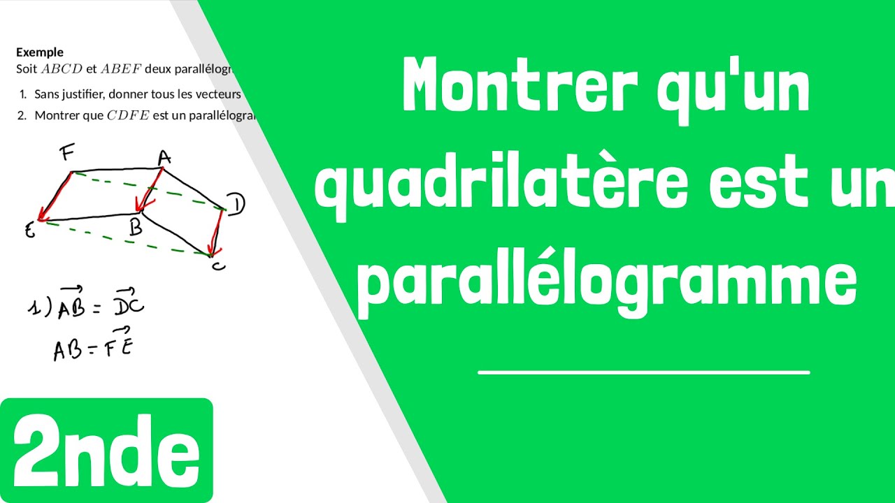 Comment montrer qu'un quadrilatère est un parallélogramme avec les vecteurs ?
