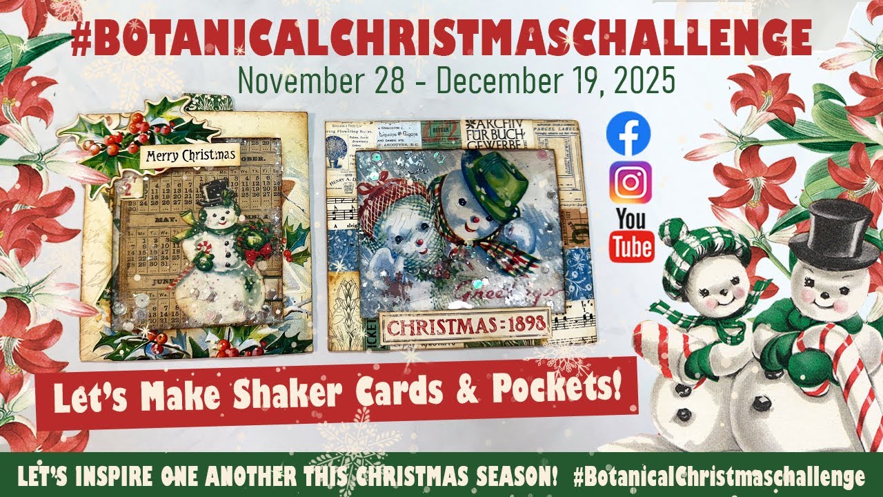 Let's make Shaker Cards & Pockets  l  #BotanicalChristmasChallenge l FREEBIES