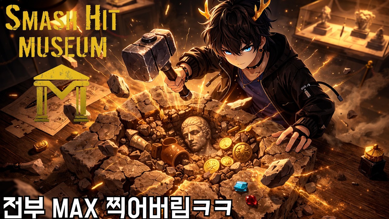 돌을 부숴 유물을 수집하고 강해지는 개꿀잼 아이들러 (Smash Hit Museum)