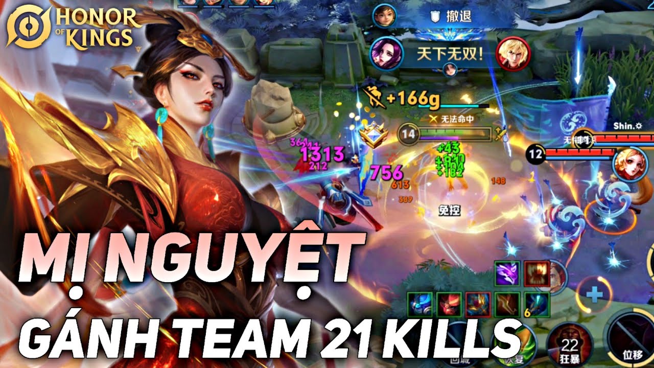 [ HONOR OF KINGS / VGVD ] GAMEPLAY MỊ NGUYỆT - GÁNH TEAM CỰC KHOẺ CÙNG ĐẤU SĨ BỊ LÃNG QUÊN