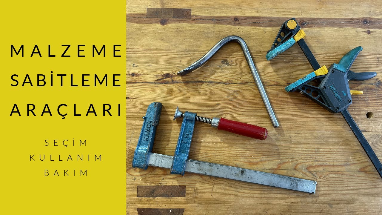 Atölyede kullanılan işkenceler ve malzeme sabitleme araçları.