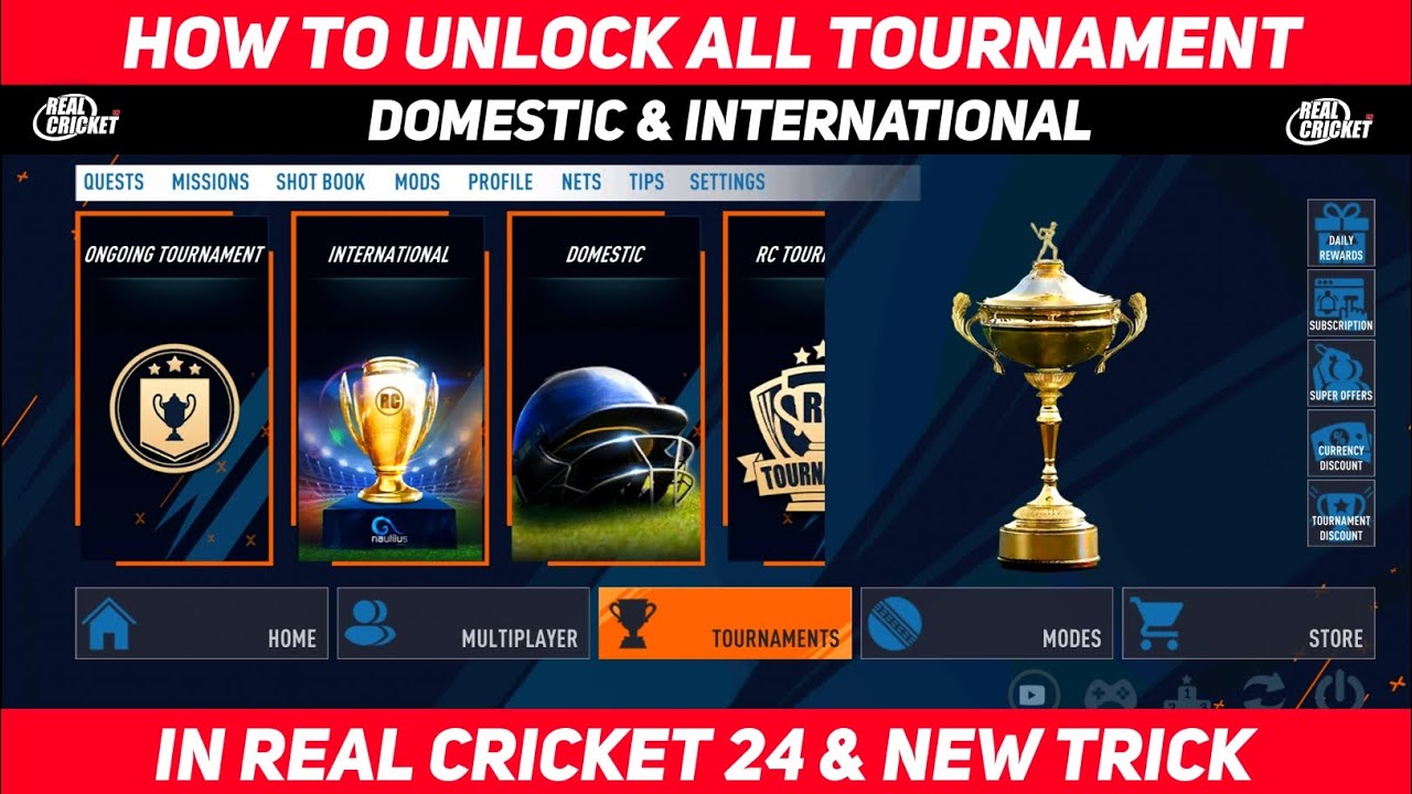 How To Unlock All Tournaments In Real Cricket | How To Unlock Everything In Real Cricket 24
