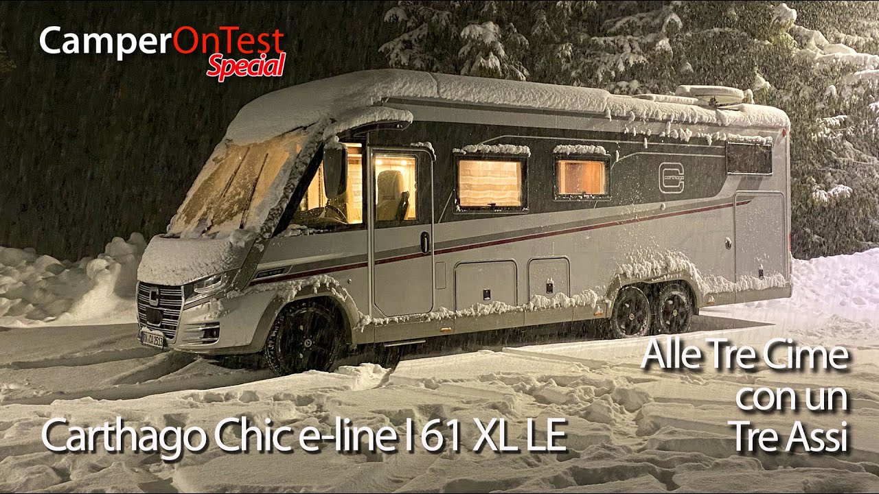 Carthago Chic e-line I 61 XL LE, un tre assi alle Tre Cime di Lavaredo