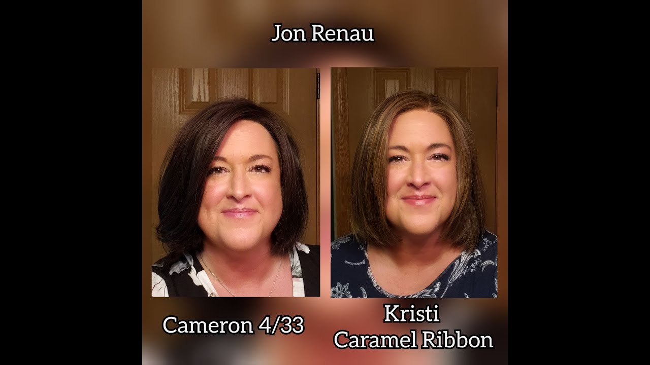 WIG COMPARISON- Jon Renau Cameron in 4/33 and Jon Renau Kristi in Caramel Ribbon- TWO WIGS!