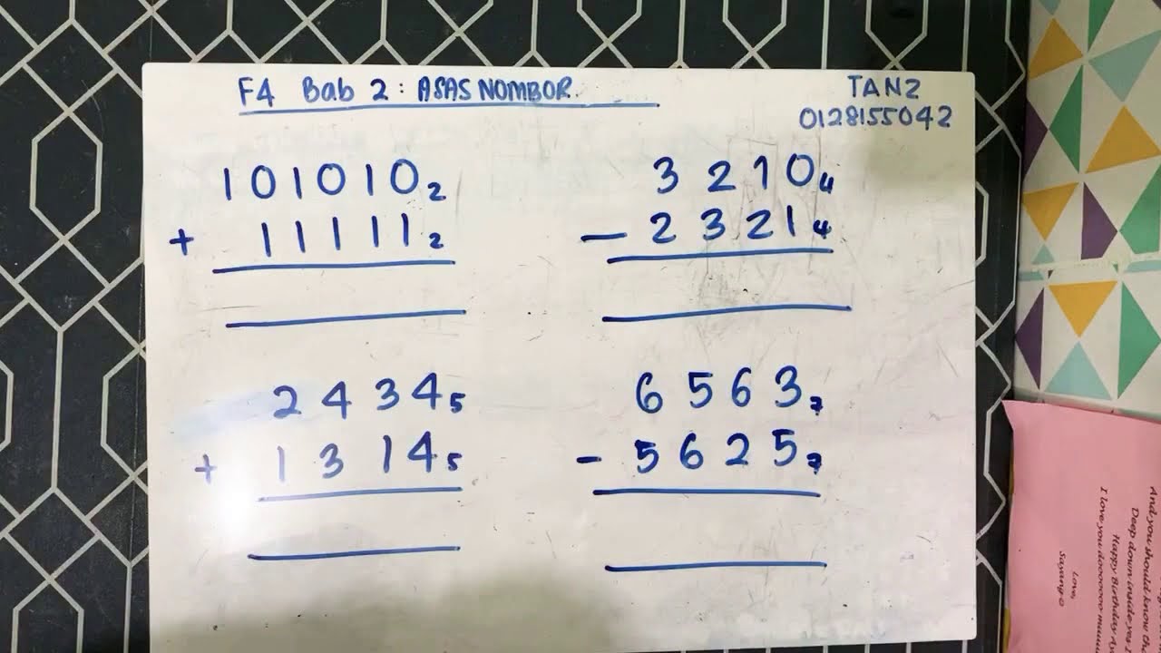 Matematik Tingkatan 4 KSSM Bab 2: Tambah tolak asas nombor