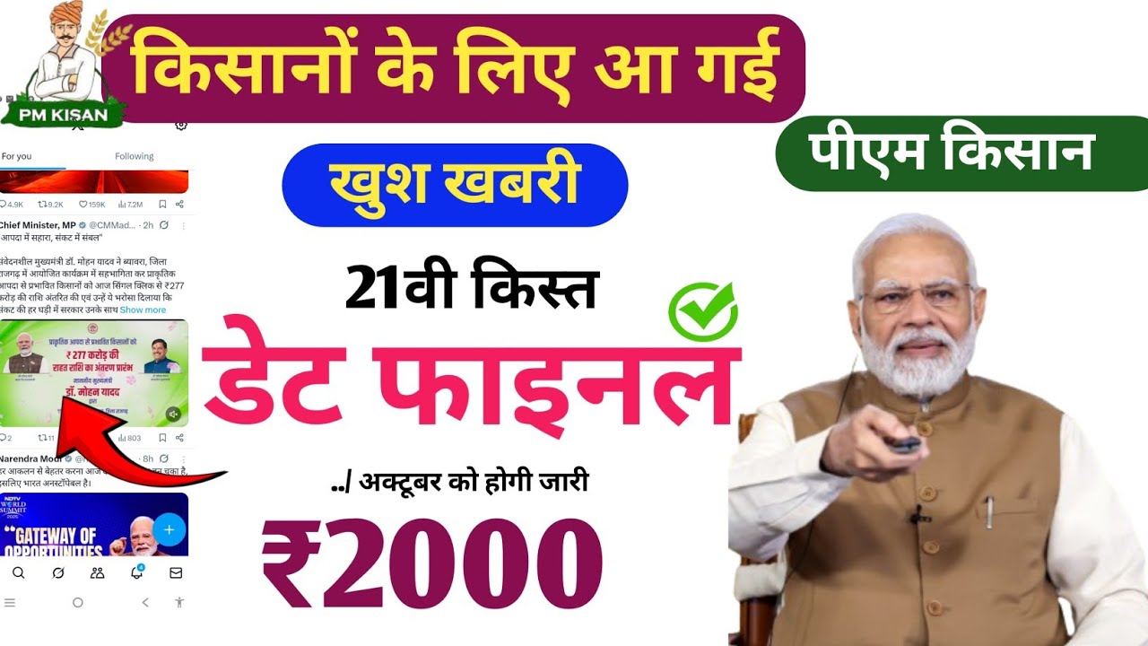 Pm Kisan 21th Installment Date 2025 New Update ! Pm Kisan Yojana Latest Update ✓ Good News 