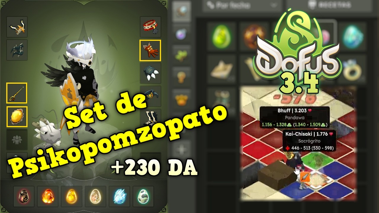 [DOFUS 3.4] SET de PSIKOPOMZOPATO con SACRO! | Set Tanque y Daño de Agilidad - Koliseos 1vs1
