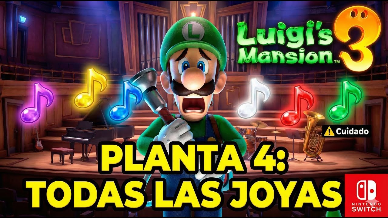 Luigi's Mansion 3: Guía Joyas Planta 4 (Sala de Conciertos) 🎻 Ubicación + Truco Final