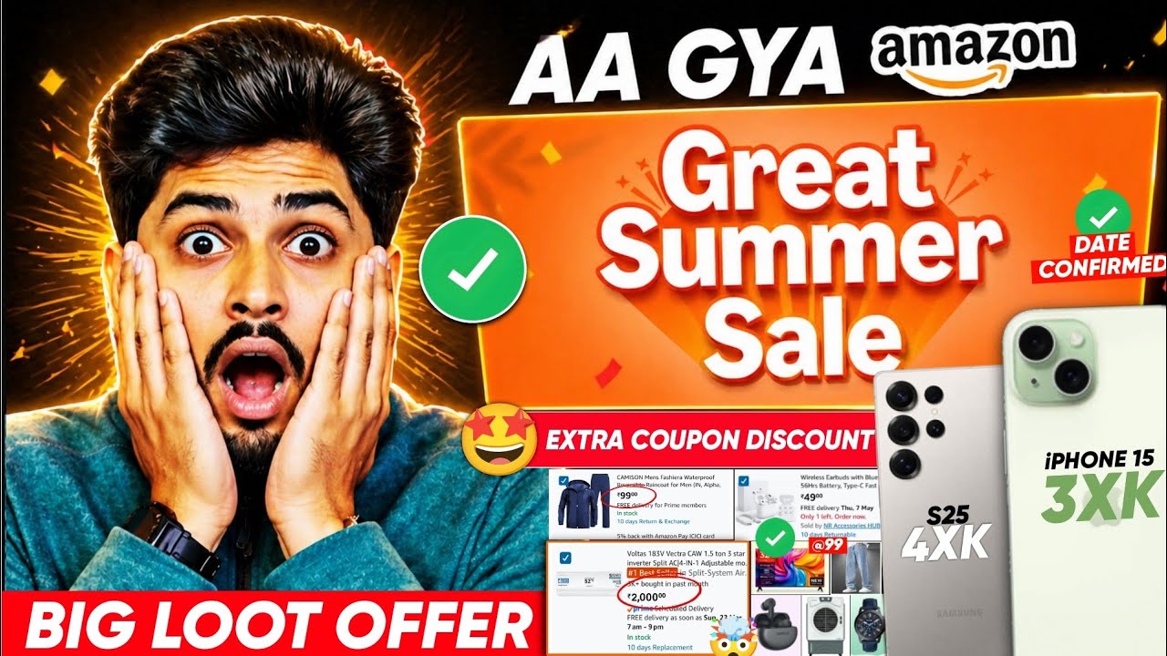 Amazon Summer Sale 2026 Date | iPhone 15 & Samsung S25 Offer | All Mobile Offer in Summer Sale 2026