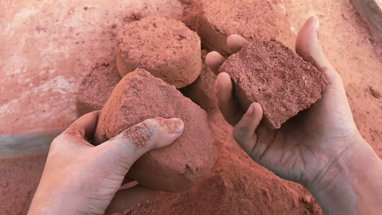 Pure Red dirt dry floor crumbling satisfying sound crispy texture 🔥🔥