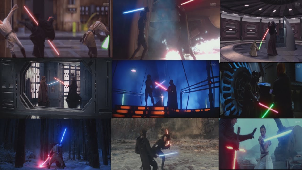 walka na miecze świetlne epizody od 1 do 9  lightsaber fight episodes 1 to 9