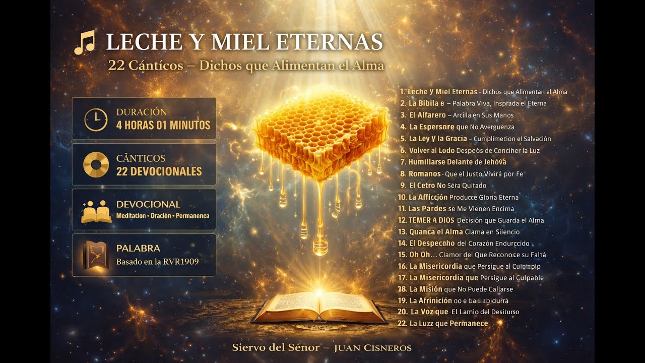 🎶 LECHE Y MIEL ETERNAS = 22 Cánticos — Dichos que Ali-La Biblia es —Palabra Viva, Inspirada y Eterna