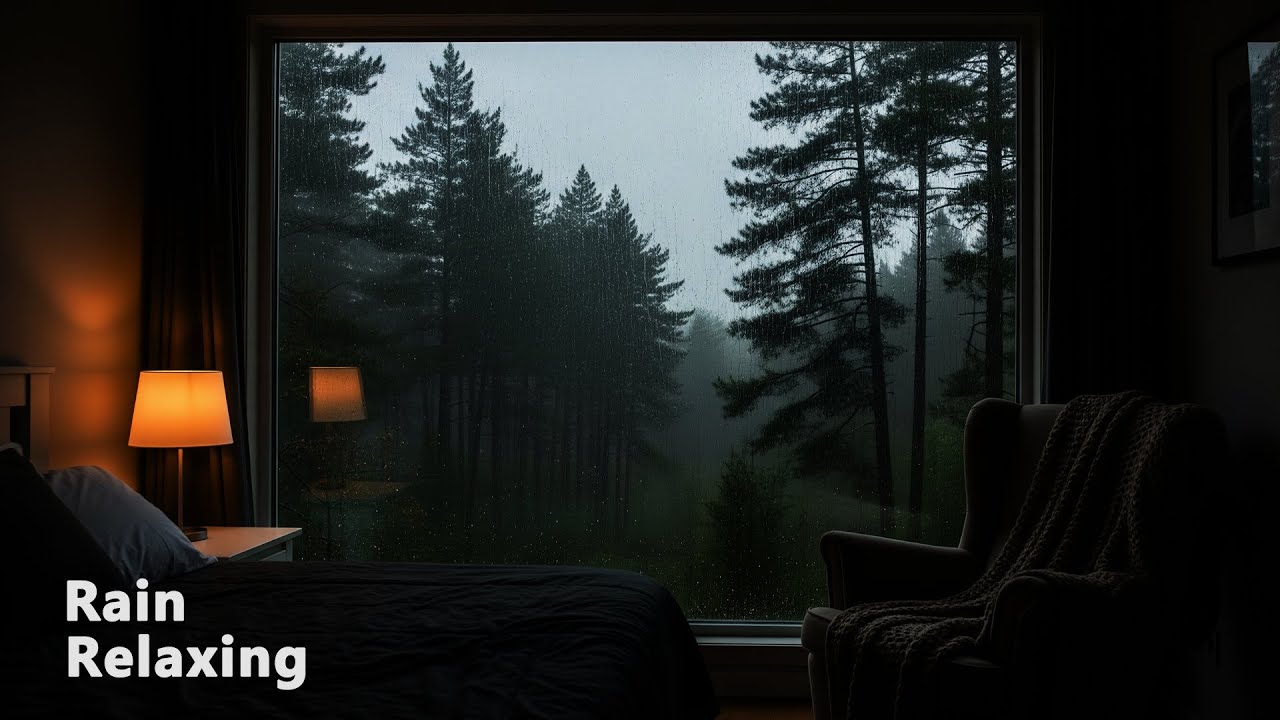 Heavy Rain on Window  🌧️ 10 Hours • Deep Sleep (Soft Thunder)