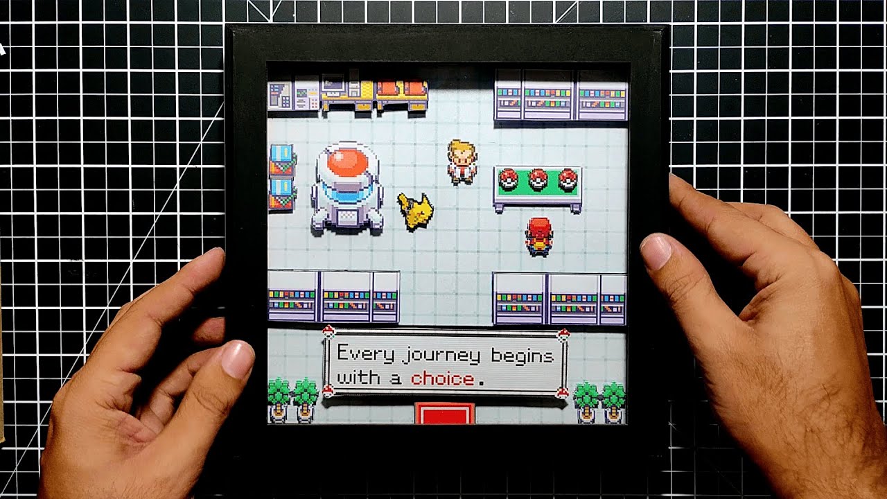 Você Nunca Viu Pokémon Fire Red Assim! (Quadro 3D Artesanal)