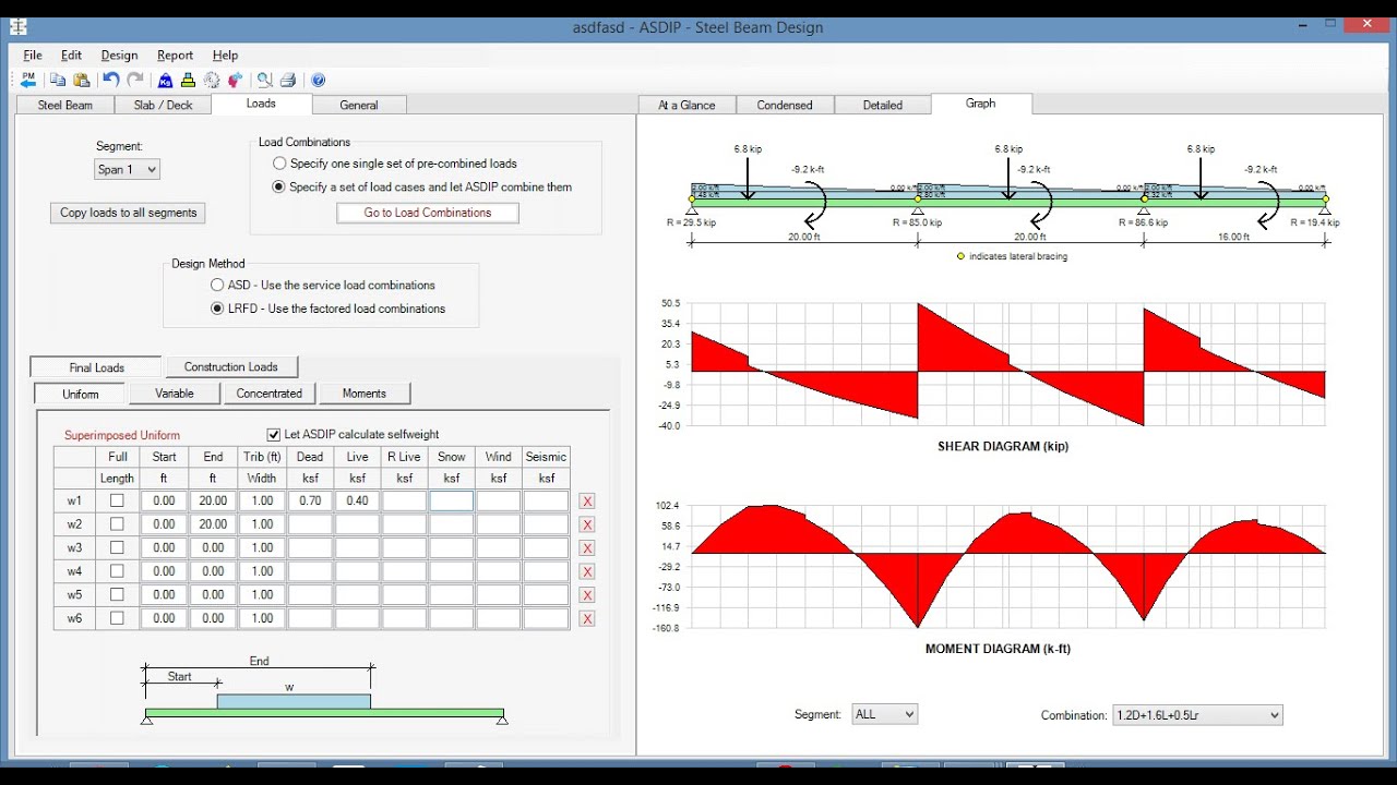 Steel and Composite Beam Design Using ASDIP STEEL