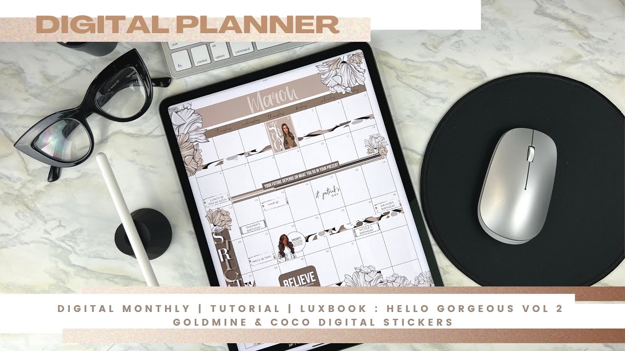 DIGITAL MONTHLY  |  TUTORIAL  |  LUXBOOK : HELLO GORGEOUS VOL 2  | GOLDMINE & COCO DIGITAL STICKERS