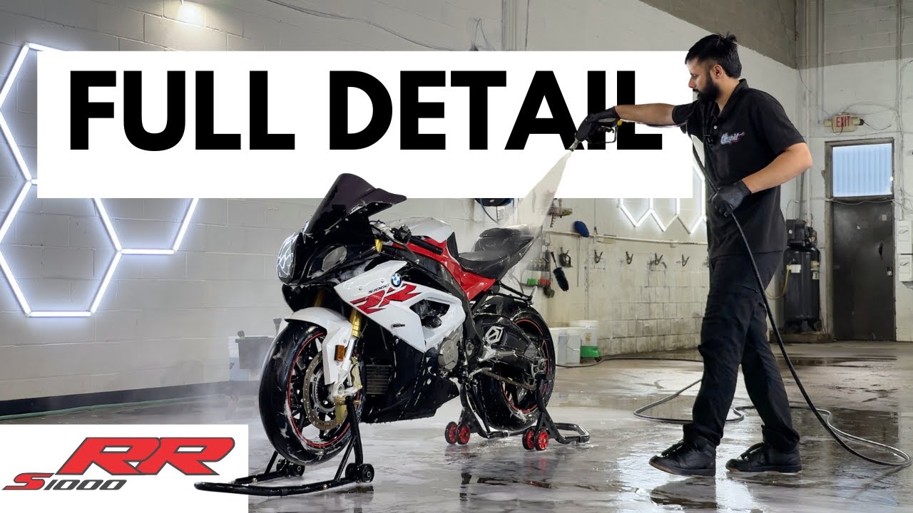 BMW s1000 RR Complete detail Video- Rims, engine and body cleaning