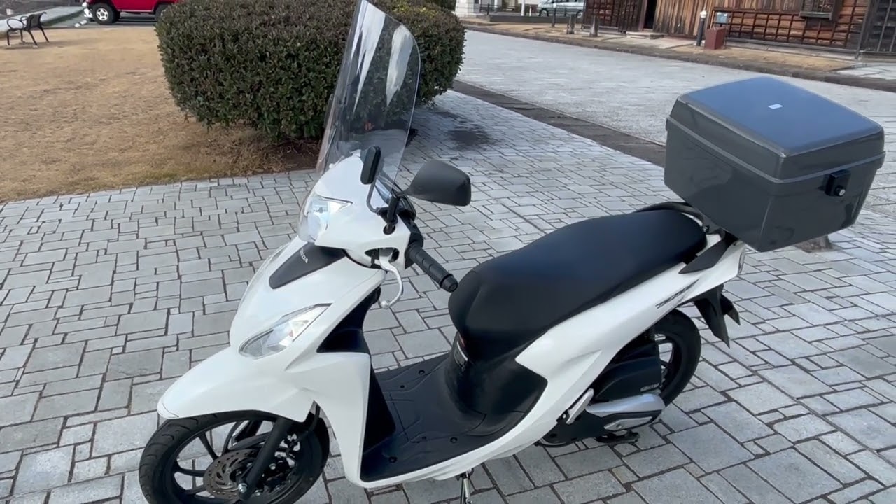 Dio110ベーシック　海からの強風に煽られて怖い😱　細いタイヤもツーリング向かない　やはり街中が一番いいね👍
