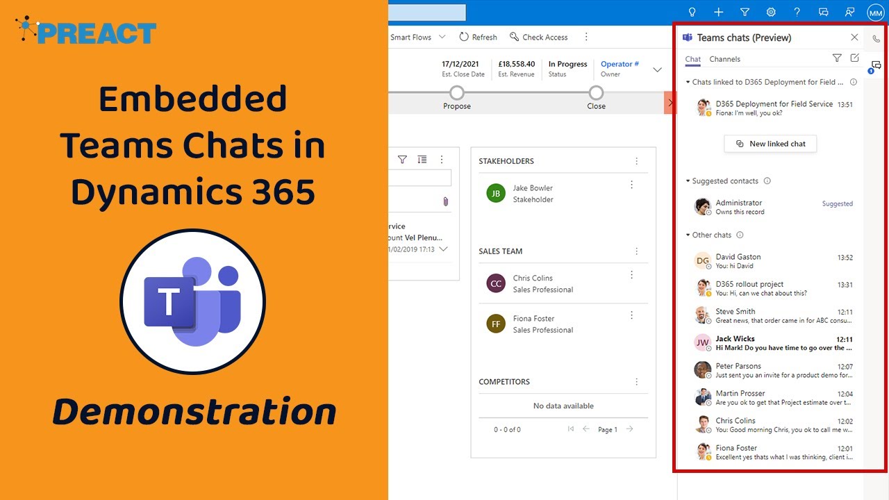 Embed Microsoft Teams Chats in Dynamics 365