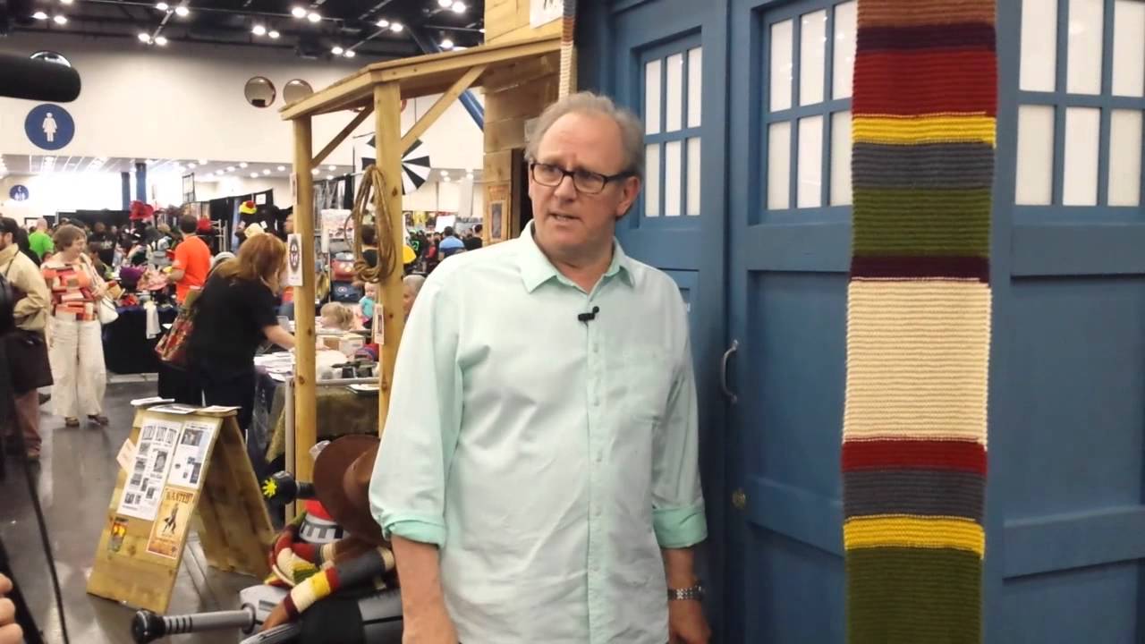 Peter Davison and BBC America filming a promo for series 8 of Doctor Who