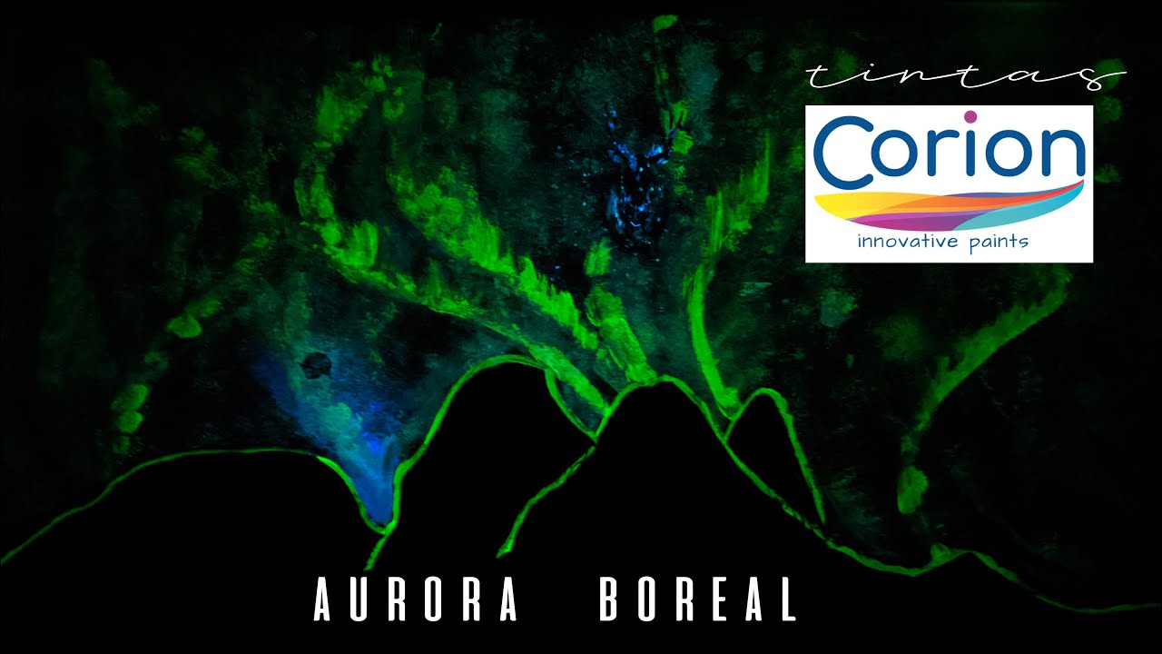 Como fazer Aurora Boreal na parede com tintas Corion - Lights Paint (brilha no escuro)