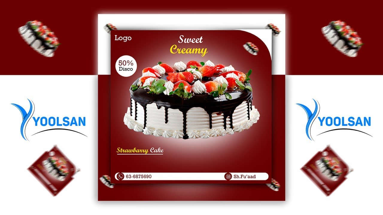 STRAWBERRY CAKE | PHOTOSHOP DESIGN 2022 | Afsomali