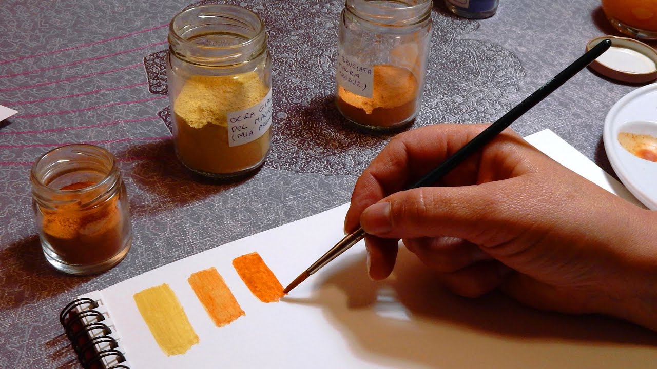 Pittura tradizionale: creare pigmenti naturali dalla terra (lo  uso con la tempera all'uovo)