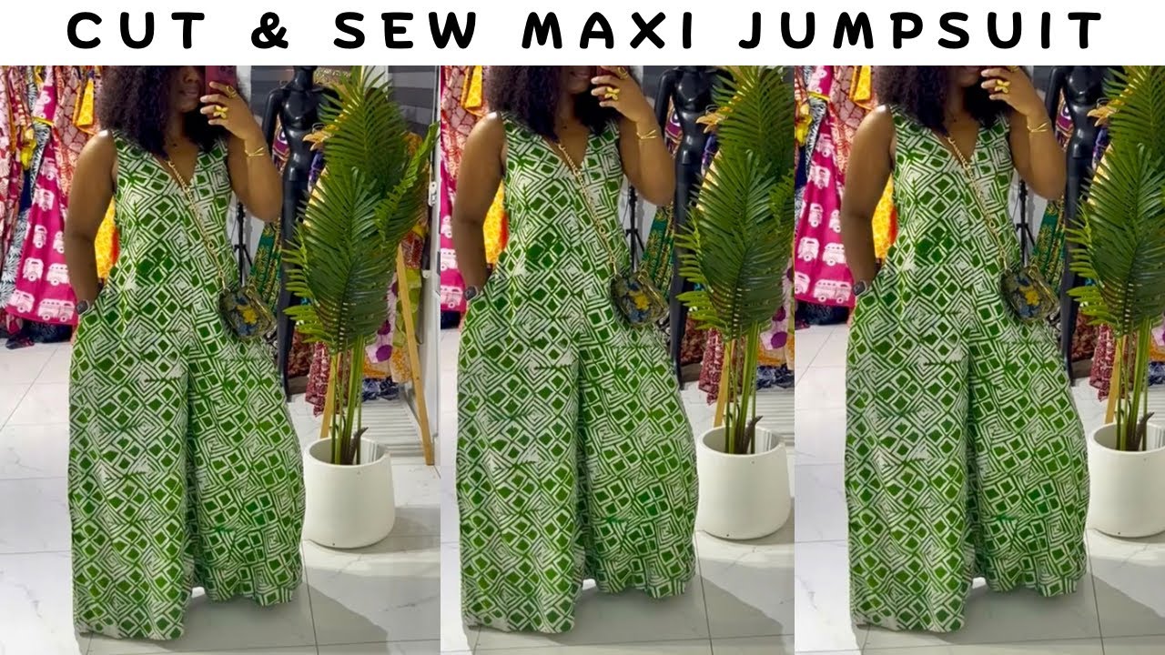 How to Cut and Sew an Oversized Maxi Jumpsuit with Belt & Pockets | Easy Trendy Jumpsuit Tutorial