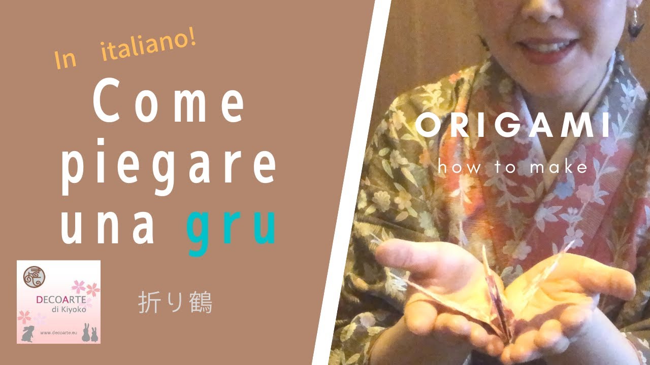 Come piegare una Gru di Origami [Origami tutorial] Lezione di Origami in italiano. Kiyoko Miyagoshi