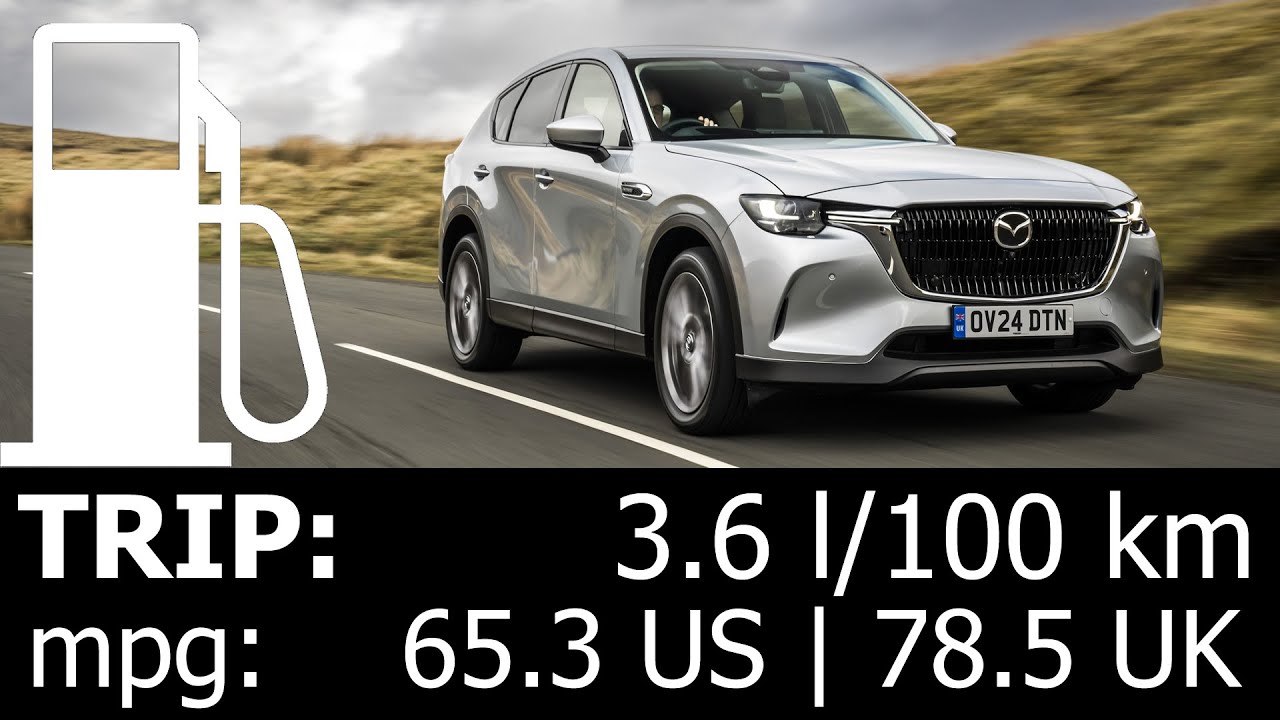 Mazda CX-60 3.3l diesel trip with fuel consumption economy test urban mpg l/100 km e-skyactiv d MHEV