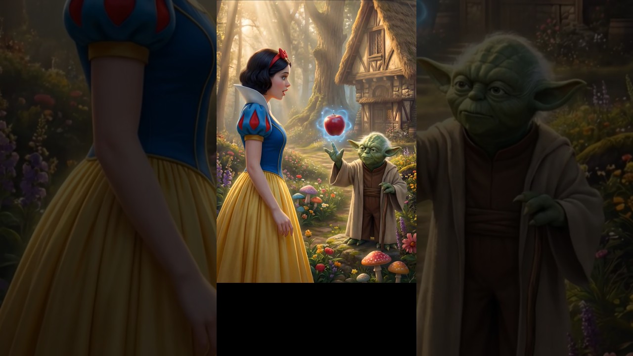 Белоснежка встретила Йоду и R2-D2?! 🍎🤖 