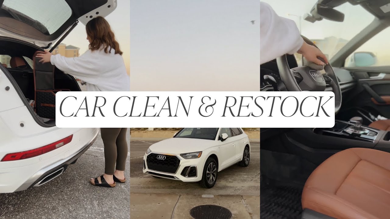 CLEAN & RESTOCK MY CAR WITH ME: Getting A Car Wash, Organizing My Car, Amazon Car Finds