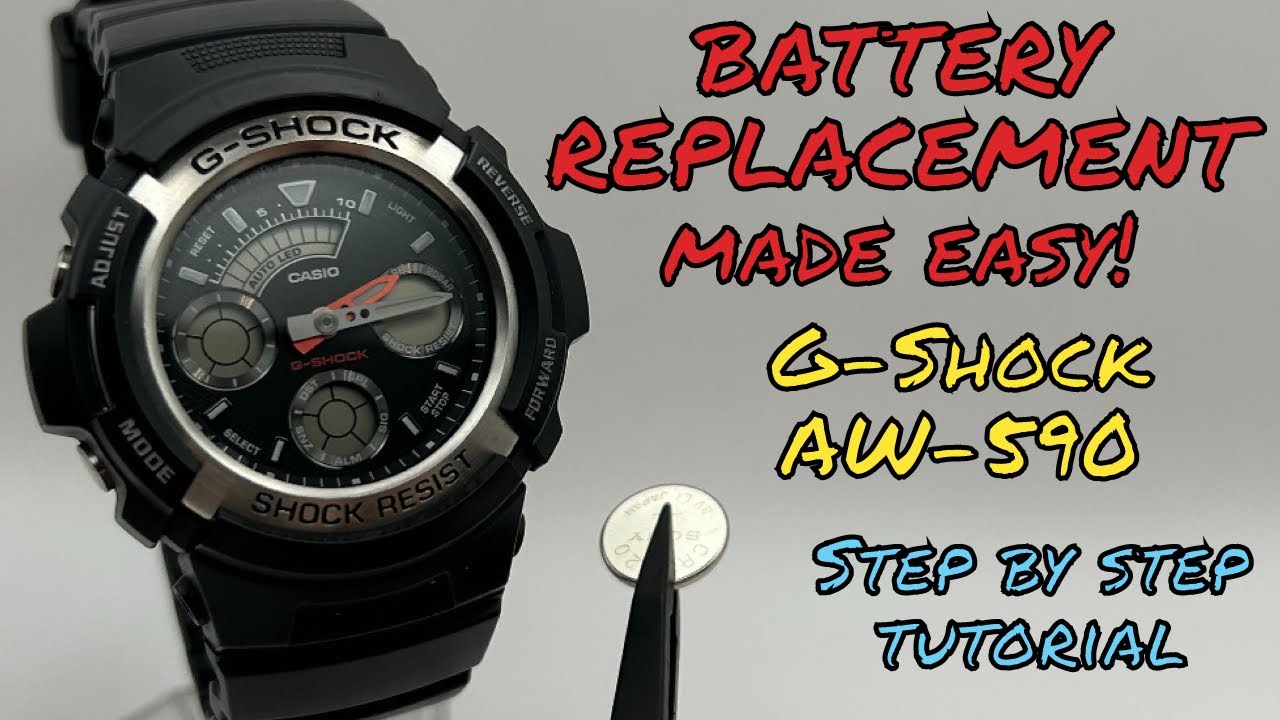 Replacing G Shock AW-590 Battery MADE EASY! Step By Step Tutorial (4778 Module)