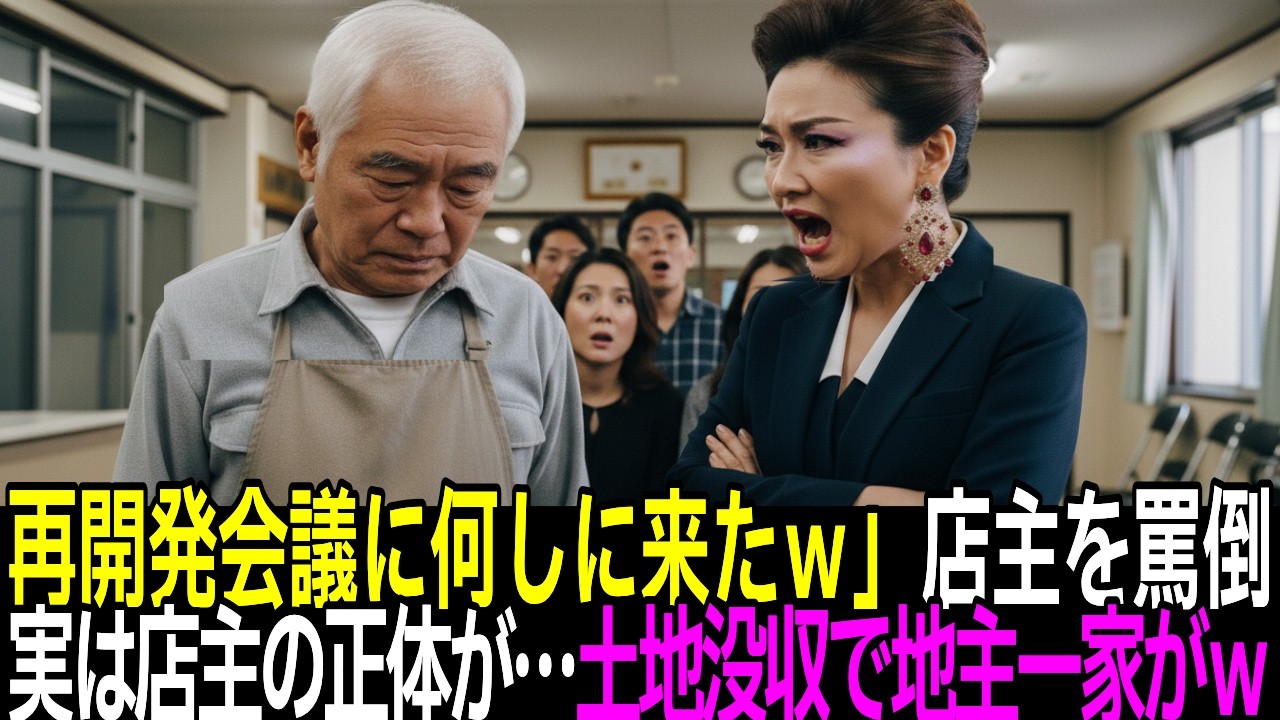 【スカッと】油臭いと高齢店主を見下した地主の妻。店主「あなたの土地、没収します」→地主「えっ？」わずか30分で一家崩壊ｗ【朗読】