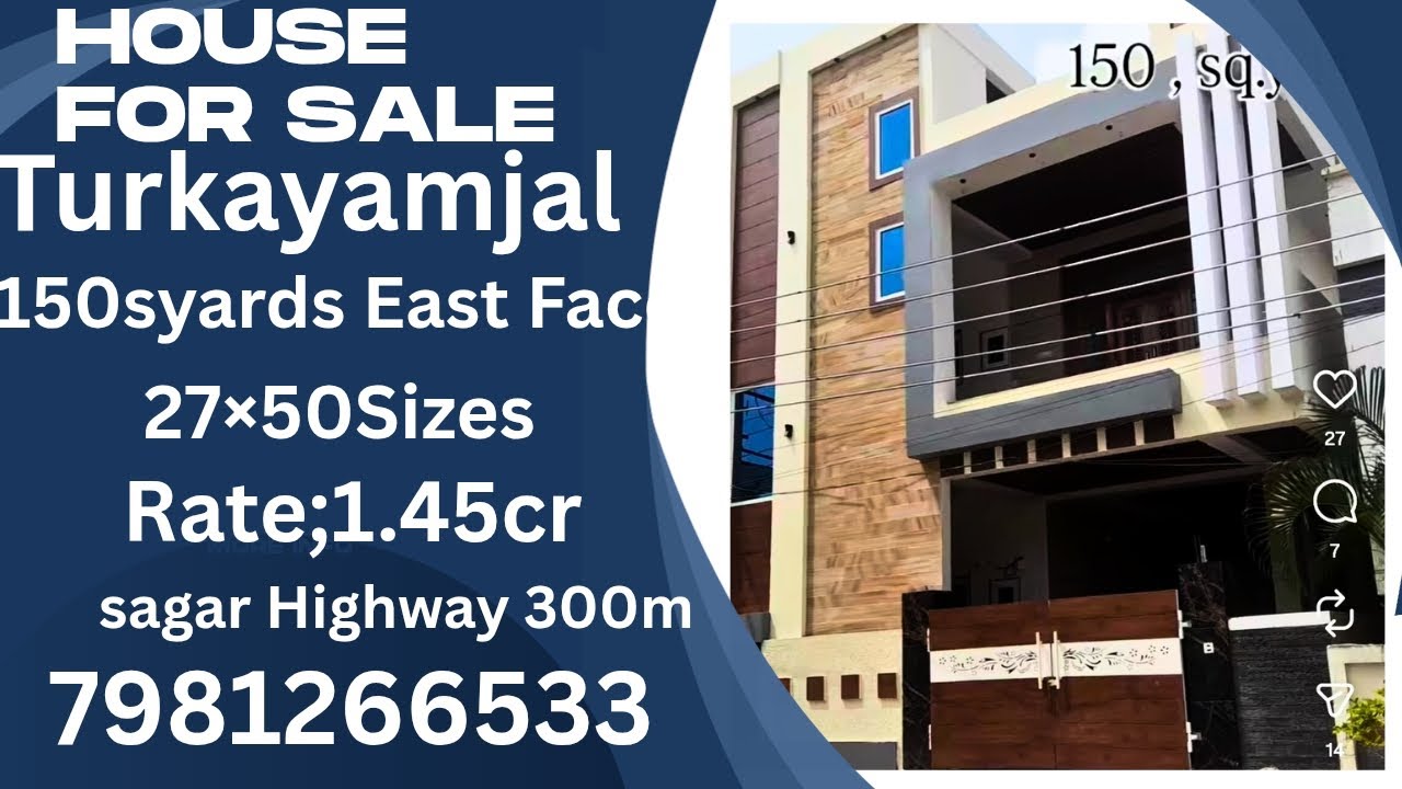 TURKAYAMJAL 150SYARDS EASTFACE RATE;1.45cr #new #house #houses #trending #love #youtube #shortvideo 