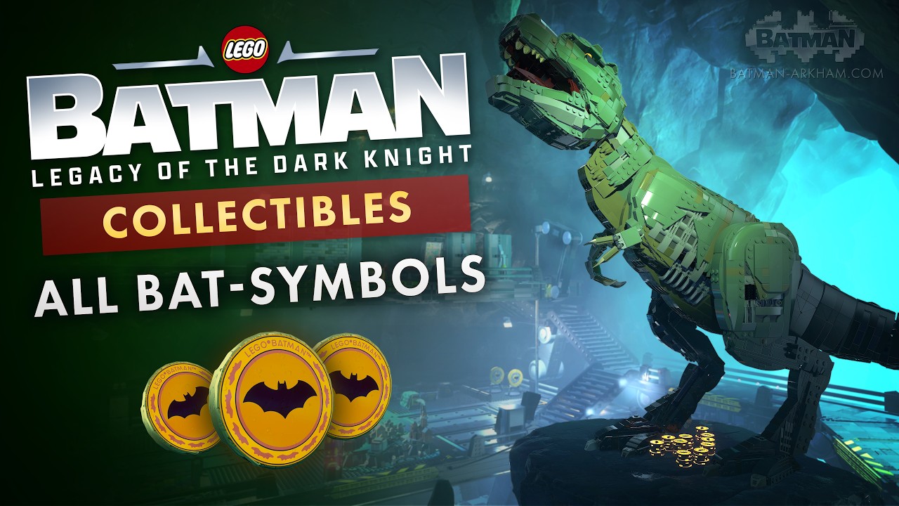 LEGO Batman: Legacy of the Dark Knight - All 50 Bat Symbols Locations (T-Rex Statue Unlock)