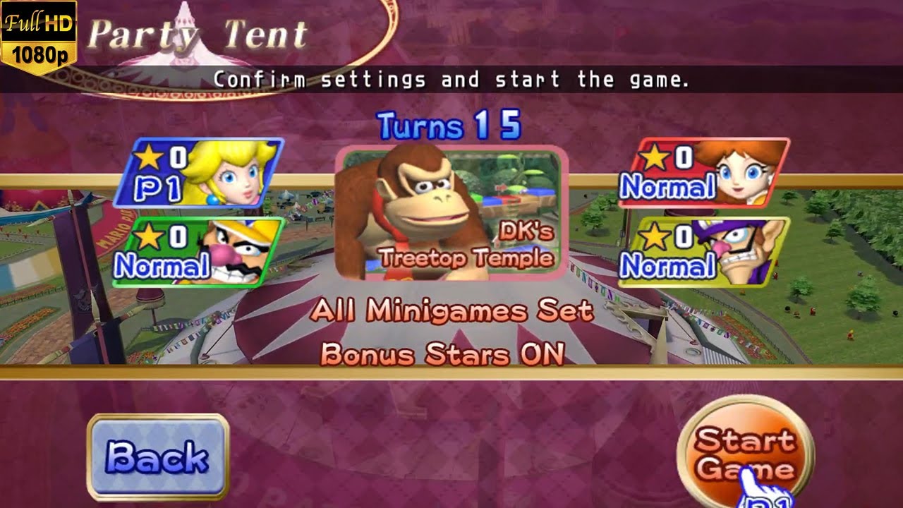 Mario Party 8 - Battle Royale - DK's Treetop Temple - Wario vs Waluigi vs Peach vs Daisy