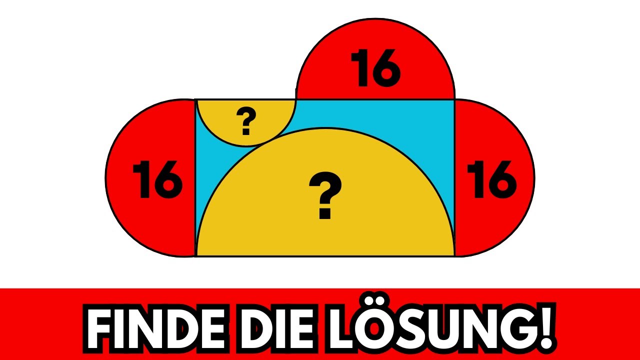 Welchen FLÄCHENINHALT haben die GELBEN HALBKREISE?🤔📝 Mathe Aufgabe Geometrie