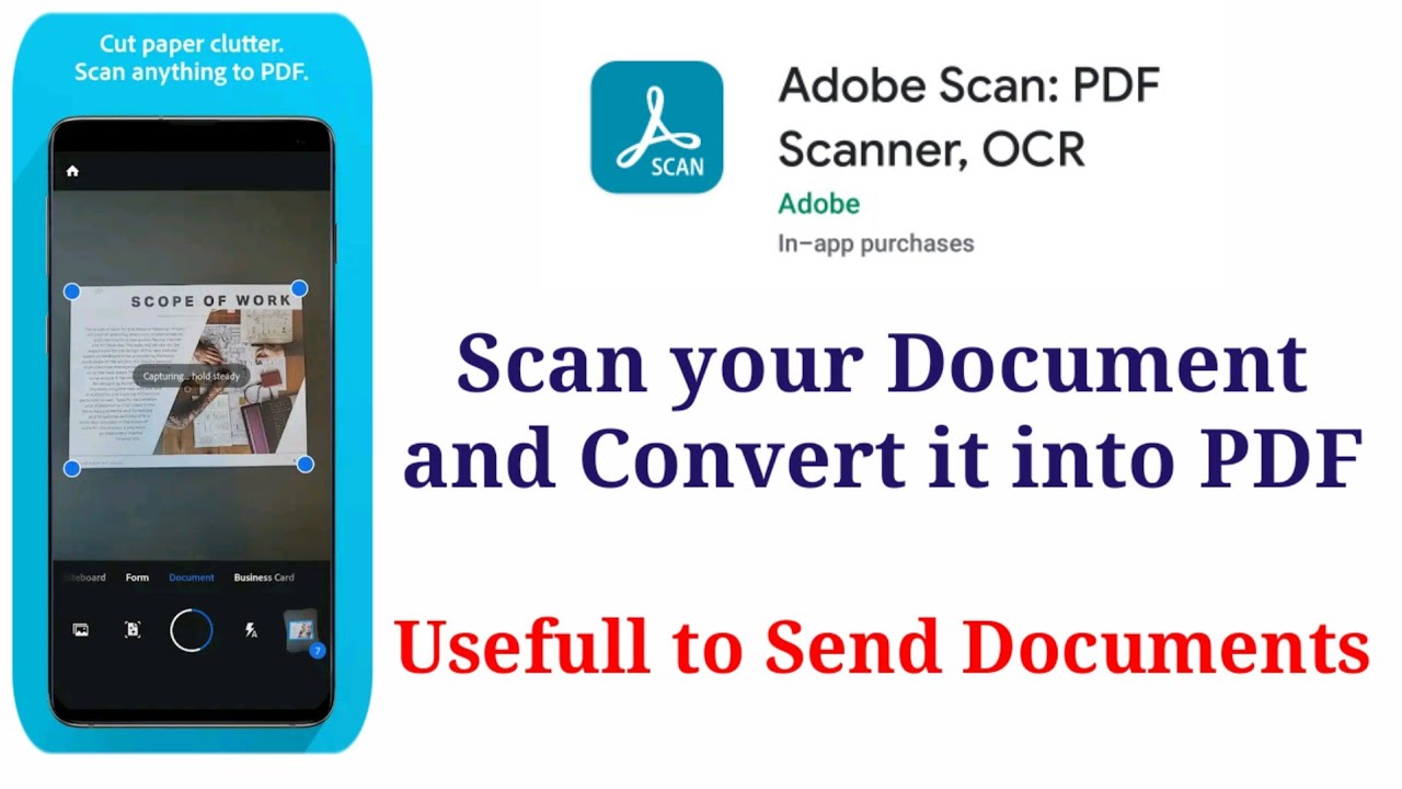 Best Scan App॥Cam scanner Alternative॥How to Scan Documents॥image to PDF॥Adobe Scan:PDF Scanner,OCR