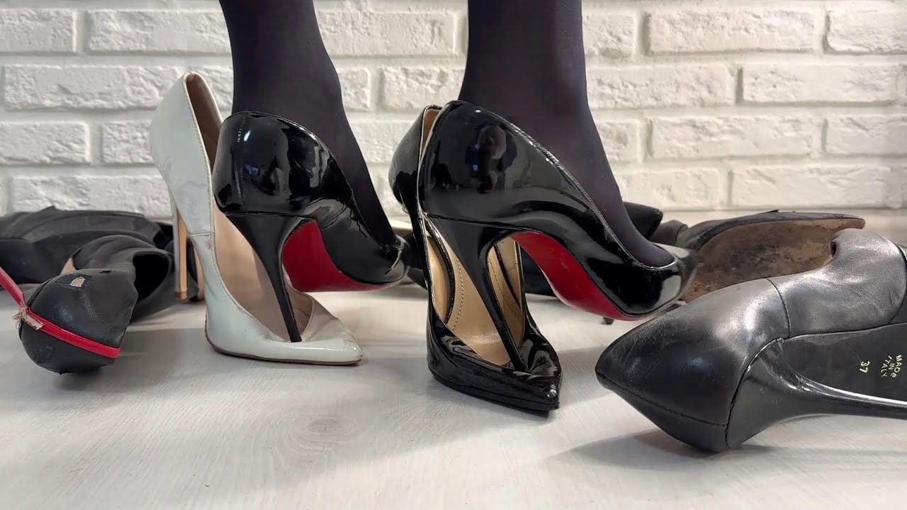 Wrecked Louboutins so Kate 120, high heels wrecked, ruined high heels, high heels stomping (# 1655)