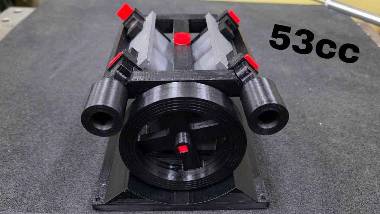 3d Printed V4 Engine Assembly