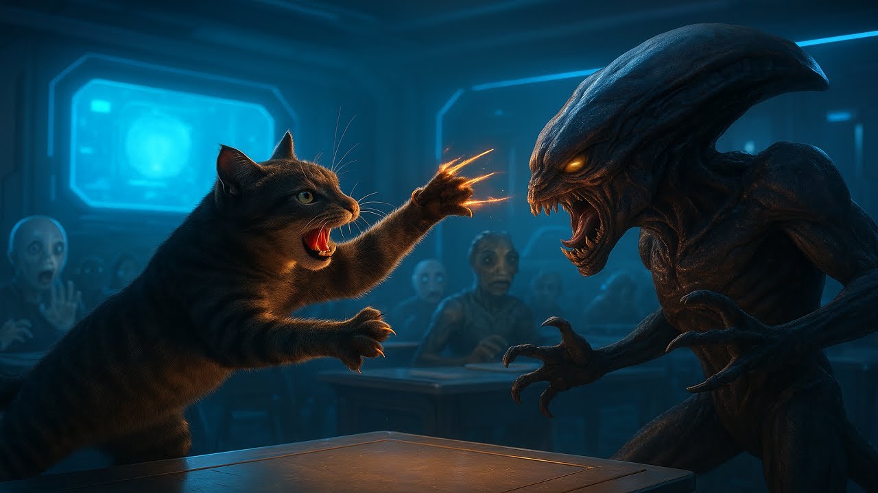 They Laughed at Human Pets… Until the Cat Hunted an Alien Predator 👀🐈✨