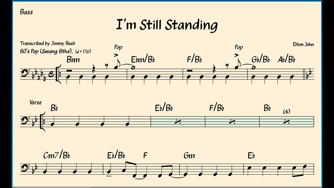 I'm Still Standing - Bass Chart | Free Download