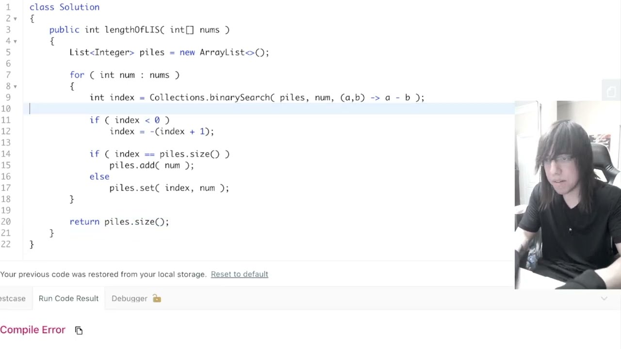 LeetCode 300. Longest Increasing Subsequence - O(n log n)