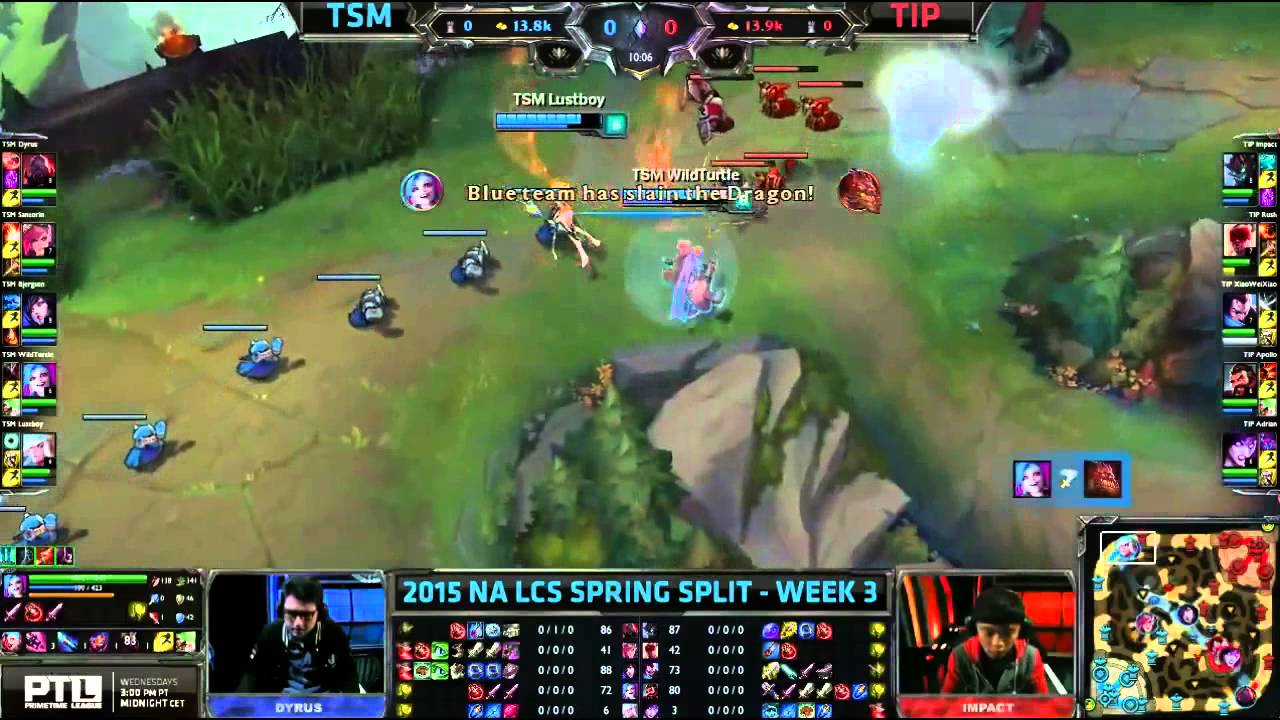 TSM WildTurtle - The long range dragon steal! - TSM vs TIP - NA LCS Spring 2015 - W3D2 - LoL